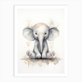 Elephant Painting Practicing Yoga Watercolour 4 Art Print