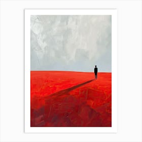 Man In Red Minimalism Art Print
