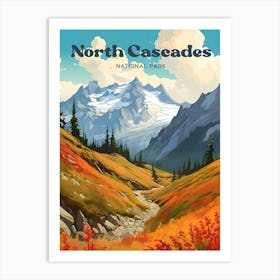 North Cascades National Park Washington Autumn Travel Art Art Print