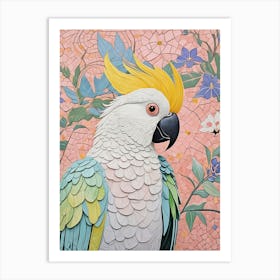 Mosaic Pastel Cockatoo Art Print