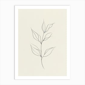 Line Drawing Of A Leaf 2 Art Print