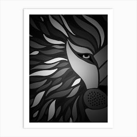 Abstract Lion Head Art Print