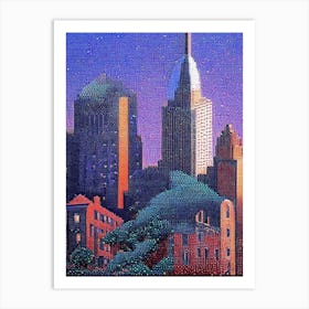 Allen, City Us  Pointillism Art Print