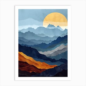 Sunset Over The Mountains Art Print