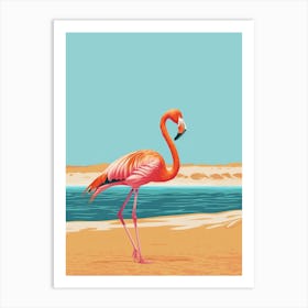Greater Flamingo Walvis Bay Erongo Namibia Tropical Illustration 1 Art Print