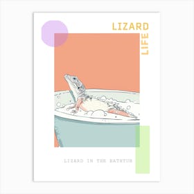 Lizard In The Bathtub Modern Abstract Illustration 4 Poster Art Print