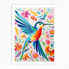 Colourful Bird Painting Hummingbird 3 Art Print