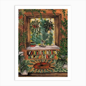 Cozy Bohemian Reading Nook Art Print