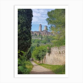 Italy Tuscany Town Sangiminiano Digital Oil Painting Fine Art Print