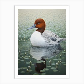 Ohara Koson Inspired Bird Painting Canvasback 3 Art Print