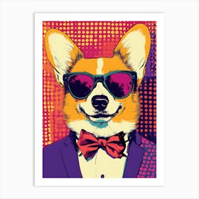 Corgi In Sunglasses Art Print