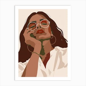 Woman In Glasses Art Print