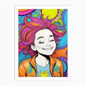 Psychedelic Girl-Reimagined Art Print