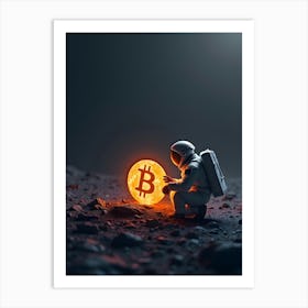 Bitcoin Concept In Space Art Print