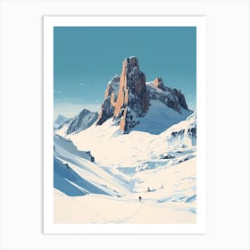 Cortina D Ampezzo   Italy, Ski Resort Illustration 2 Simple Style Art Print
