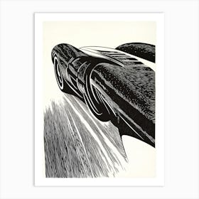 Minimal Car Speed Sketch Art Print