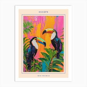 Colourful Toucan Brushstrokes 3 Poster Art Print