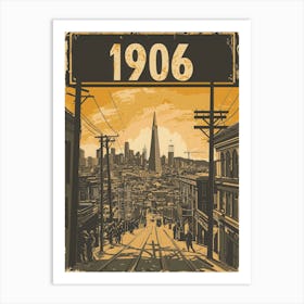 Aihrgdesign A Vintage Poster Depicting The Rebuilding Of San 5 Art Print