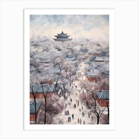 Winter City Park Painting Jingshan Park Beijing China 4 Art Print
