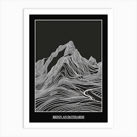 Beinn An Dothaidh Line Drawing 3 Poster Art Print