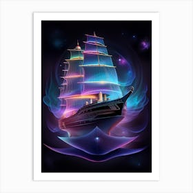 Ship In Space 1 Art Print