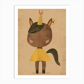 Unicorn Princess Mustard Muted Pastels Art Print