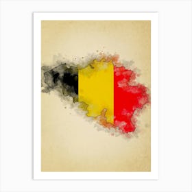 Belgium Flag Vintage Art Print