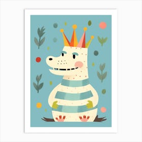 Little Iguana 1 Wearing A Crown Art Print