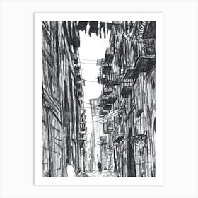 Vico dei Zuroli in Naples Art Print