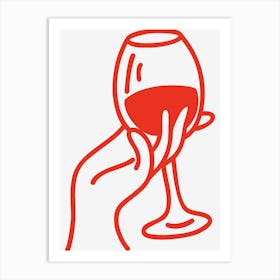 Wine in Hand Art Print