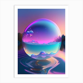 A Bubble Waterscape Holographic 1 Art Print