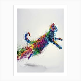 Colorful Cat Canvas Art Art Print