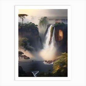 Victoria Falls, Zambia And Zimbabwe Realistic Photograph (3) Art Print