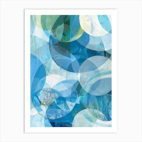 Blue Circles 41 Art Print