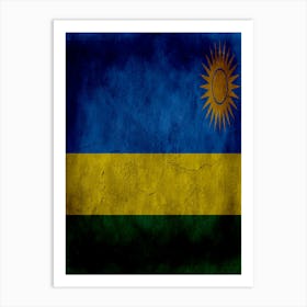 Rwanda Flag Texture Art Print