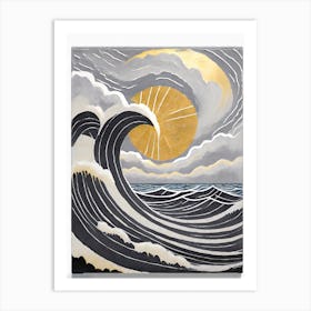 Sun Rises Over The Ocean Art Print