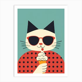 Ice Cream Cat Art Print