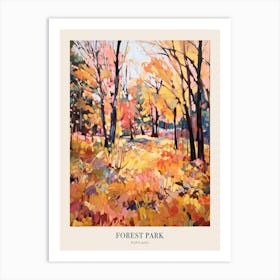 Autumn City Park Painting Forest Park Portland United States Poster Art Print