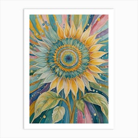 Rainbow Sunflower Art Print