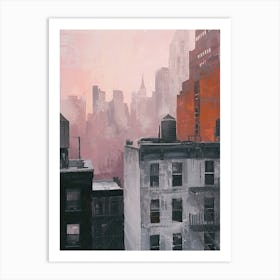 New York Rooftops Morning Skyline 4 Art Print