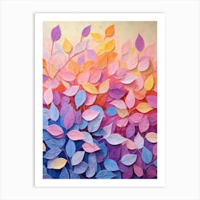 Pastel Leaves Painting 1 Art Print