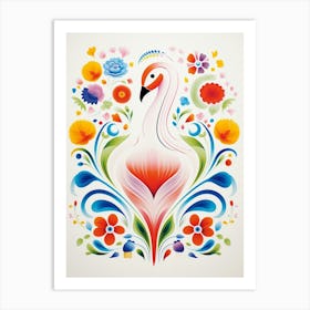 Scandinavian Bird Illustration Swan 2 Art Print