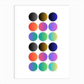 Rainbow Of Circles Art Print