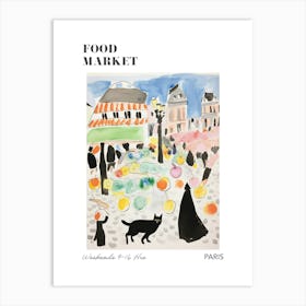 The Food Market In Paris 1 Illustration Poster Art Print