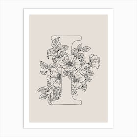 I FLORAL INITIAL Art Print