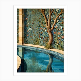 William Morris Pool In A Garden Art Print