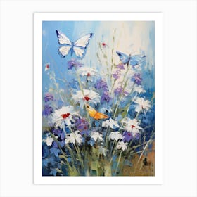 Butterflies And Daisies Art Print