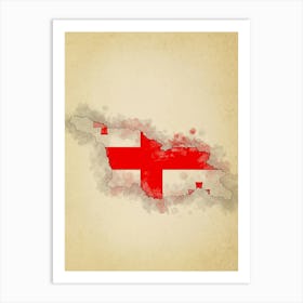 Georgia Flag Vintage 1 Art Print