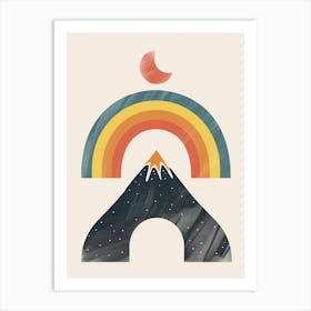 Mountain And Moon Art Print