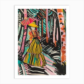 Woman In The Woods Art Print